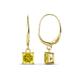 1 - Qiana Lab Created Yellow Sapphire (5.5mm) Solitaire Dangling Earrings 