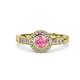 4 - Meir Pink Tourmaline and Diamond Halo Engagement Ring 