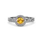 4 - Meir Citrine and Diamond Halo Engagement Ring 