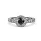4 - Meir Black and White Diamond Halo Engagement Ring 