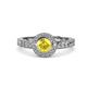 4 - Meir Lab Created Yellow Sapphire and Diamond Halo Engagement Ring 
