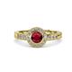 4 - Meir Ruby and Diamond Halo Engagement Ring 