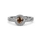 4 - Meir Smoky Quartz and Diamond Halo Engagement Ring 