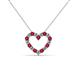 2 - Zayna 2.00 mm Round Ruby and Diamond Heart Pendant 