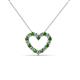 2 - Zayna 2.00 mm Round Green Garnet and Diamond Heart Pendant 