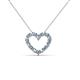 2 - Zayna 2.00 mm Round Aquamarine and Diamond Heart Pendant 