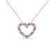 2 - Zayna 2.00 mm Round Pink Tourmaline and Diamond Heart Pendant 