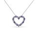 2 - Zayna 2.00 mm Round Iolite and Diamond Heart Pendant 
