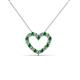 2 - Zayna 2.00 mm Round Emerald and Diamond Heart Pendant 