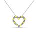 2 - Zayna 2.00 mm Round Yellow Sapphire and Diamond Heart Pendant 