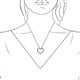 6 - Elaina Black and White Diamond Heart Pendant 