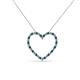 2 - Elaina London Blue Topaz and Diamond Heart Pendant 