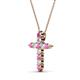 3 - Abella Pink Sapphire and Diamond Cross Pendant 