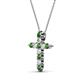 3 - Abella Green Garnet and Diamond Cross Pendant 
