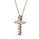 3 - Abella Pink Tourmaline and Diamond Cross Pendant 