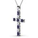 2 - Elihu Blue Sapphire and Diamond Cross Pendant 