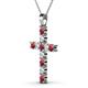 2 - Elihu Red Garnet and Diamond Cross Pendant 