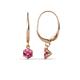 1 - Calla Pink Tourmaline (4mm) Solitaire Dangling Earrings 