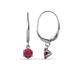 1 - Calla Ruby (4mm) Solitaire Dangling Earrings 