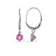 1 - Calla Pink Sapphire (4mm) Solitaire Dangling Earrings 