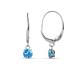 1 - Grania Blue Topaz (4mm) Solitaire Dangling Earrings 