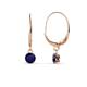 1 - Grania Blue Sapphire (4mm) Solitaire Dangling Earrings 