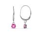 1 - Grania Pink Sapphire (4mm) Solitaire Dangling Earrings 