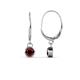 1 - Cara Red Garnet (4mm) Solitaire Dangling Earrings 
