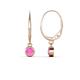 1 - Cara Pink Sapphire (4mm) Solitaire Dangling Earrings 