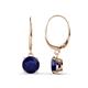 1 - Grania Blue Sapphire (6mm) Solitaire Dangling Earrings 