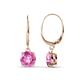 1 - Grania Pink Sapphire (6mm) Solitaire Dangling Earrings 