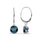 1 - Grania Blue Diamond (6.5mm) Solitaire Dangling Earrings 