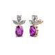 1 - Vania Amethyst and Diamond Dangle Stud Earrings 