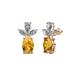 1 - Vania Citrine and Diamond Dangle Stud Earrings 