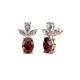 1 - Vania Red Garnet and Diamond Dangle Stud Earrings 