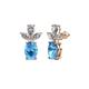1 - Vania Blue Topaz and Diamond Dangle Stud Earrings 