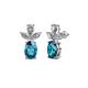 1 - Vania London Blue Topaz and Diamond Dangle Stud Earrings 