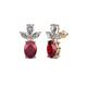 1 - Vania Ruby and Diamond Dangle Stud Earrings 