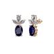 1 - Vania Blue Sapphire and Diamond Dangle Stud Earrings 