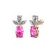 1 - Vania Pink Sapphire and Diamond Dangle Stud Earrings 