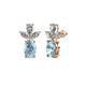 1 - Vania Aquamarine and Diamond Dangle Stud Earrings 