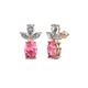 1 - Vania Pink Tourmaline and Diamond Dangle Stud Earrings 