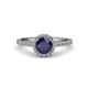 3 - Miah Blue Sapphire and Diamond Halo Engagement Ring 