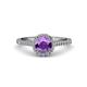 3 - Miah Amethyst and Diamond Halo Engagement Ring 