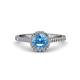 3 - Miah Blue Topaz and Diamond Halo Engagement Ring 