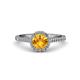 3 - Miah Citrine and Diamond Halo Engagement Ring 
