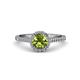 3 - Miah Peridot and Diamond Halo Engagement Ring 