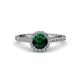 3 - Miah Emerald and Diamond Halo Engagement Ring 