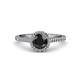 3 - Miah Black and White Diamond Halo Engagement Ring 