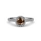 3 - Miah Smoky Quartz and Diamond Halo Engagement Ring 